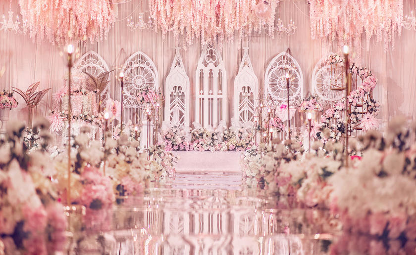 粉色童话系婚礼-像童话故事中的爱情